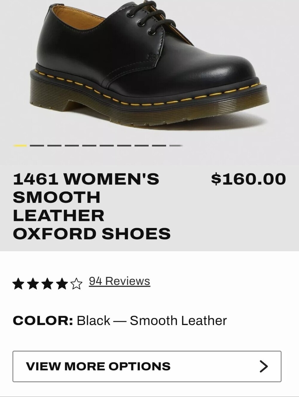 Dr. Martens 1461 Smooth Leather 3-Eye Oxford Shoes Black Women's US 8 NWT - Picture 13 of 14